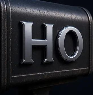 Example concept image: chrome letters on a mailbox, rendered in the site style