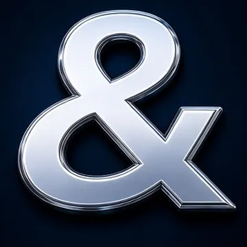 Chrome ampersand symbol